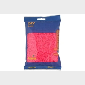 Hama midi perler 3000stk neon fuchsia