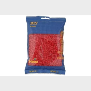 Hama midi perler 3000stk transp. rd