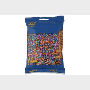 Hama midi perler 3000stk stribet mix 92