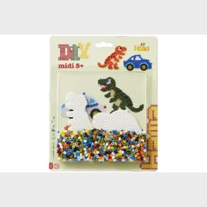 Hama midi blisterpakning bil & dinosaur