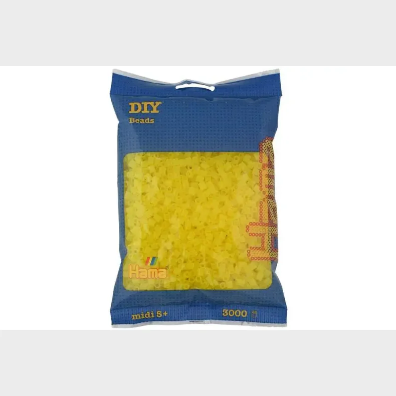 Hama midi perler 3000stk transp. gul