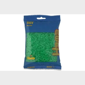 Hama midi perler 3000stk transp. gr�n