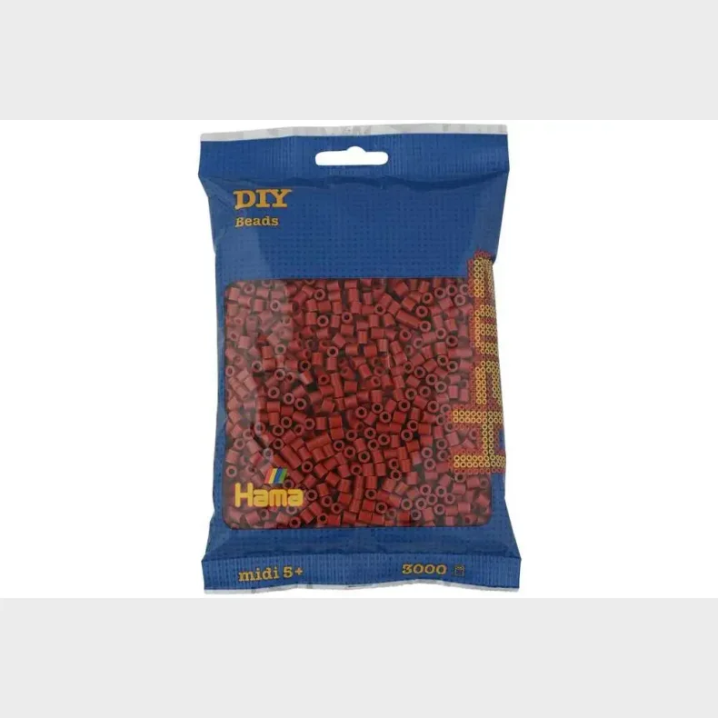 Hama midi perler 3000stk rdbrun