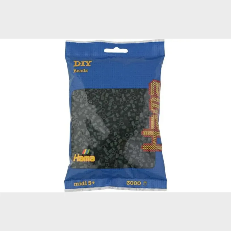 Hama midi perler 3000stk m�rkegr�n