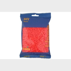 Hama midi perler 3000stk neon r�d