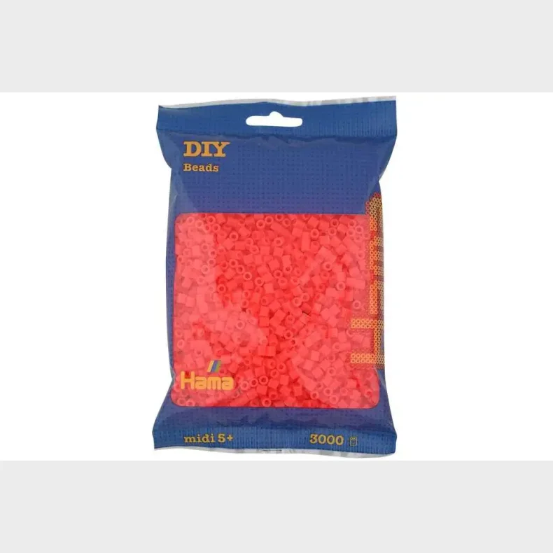 Hama midi perler 3000stk neon r�d