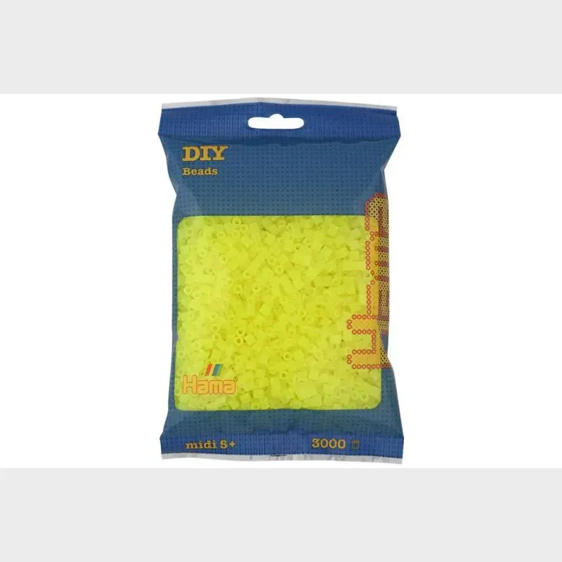 Hama midi perler 3000stk neon gul