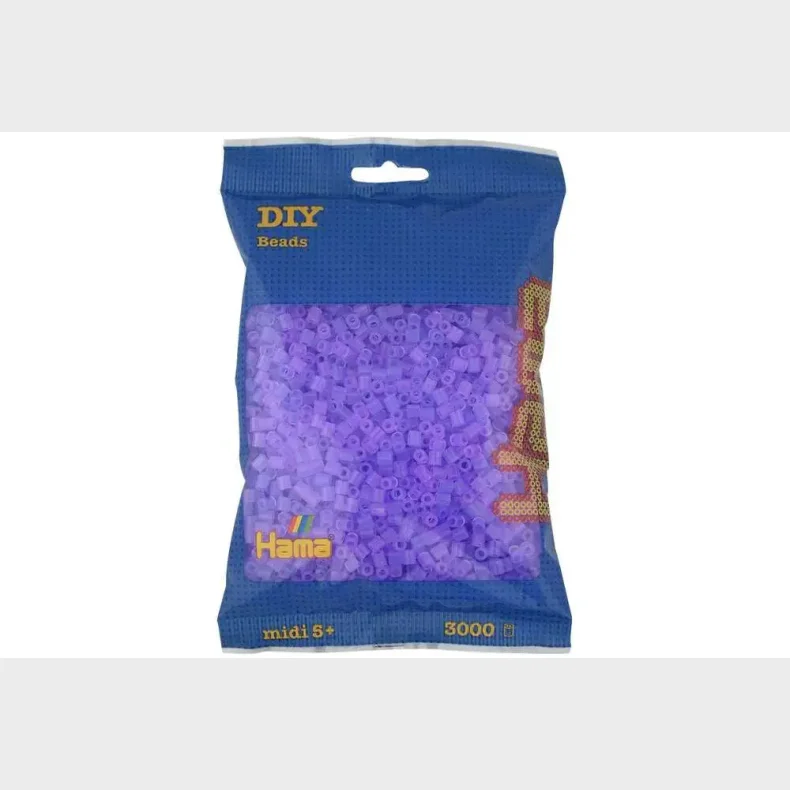 Hama midi perler 3000stk transp. lilla
