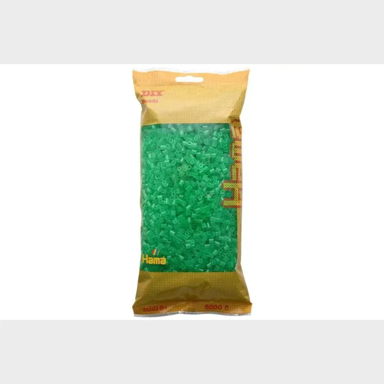 Hama midi perler 6000stk transp. gr�n
