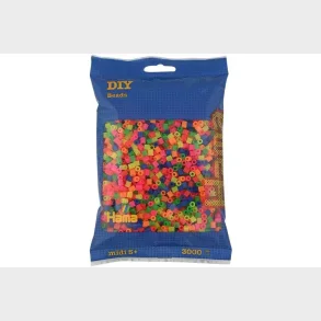 Hama midi perler 3000stk neon mix