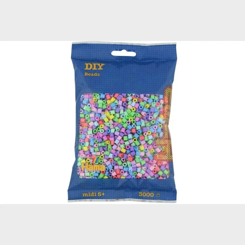 Hama midi perler 3000stk pastel mix