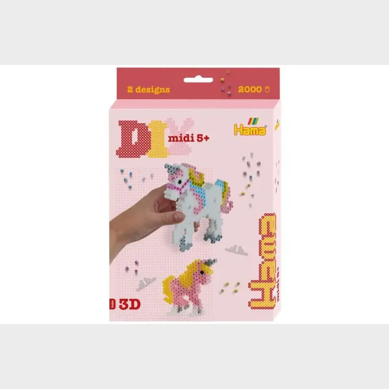 Hama midi ophngsske enhjrninger 3D