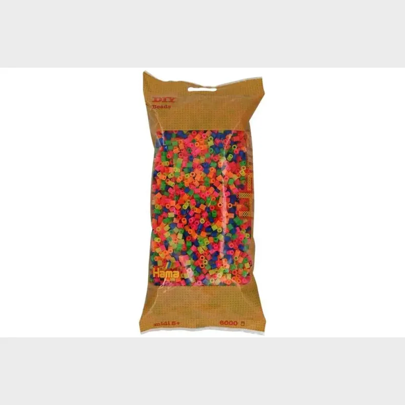 Hama midi perler 6000stk neon mix