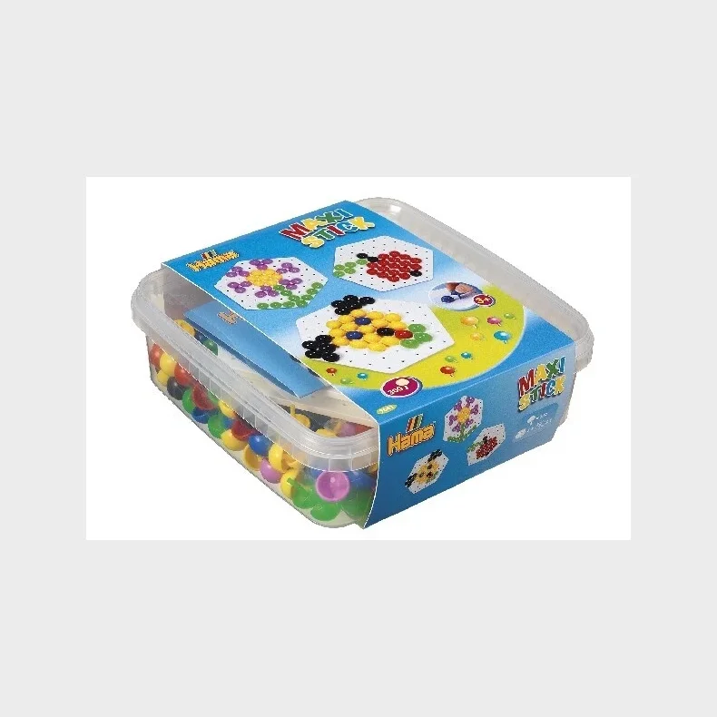 Hama maxi sticks + 2stk. 6-kantede plader i b�tte
