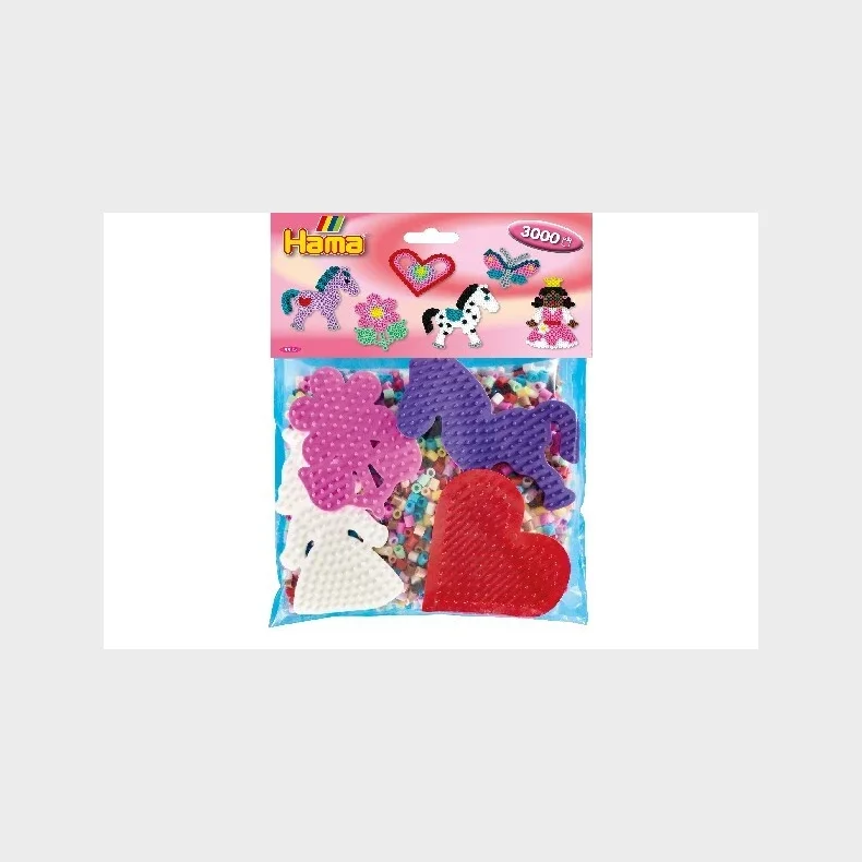 Hama midi 4 stiftplader + 3000 perler