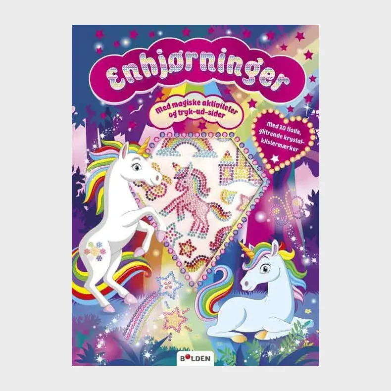 Enhjrninger med krystal-klistermrker