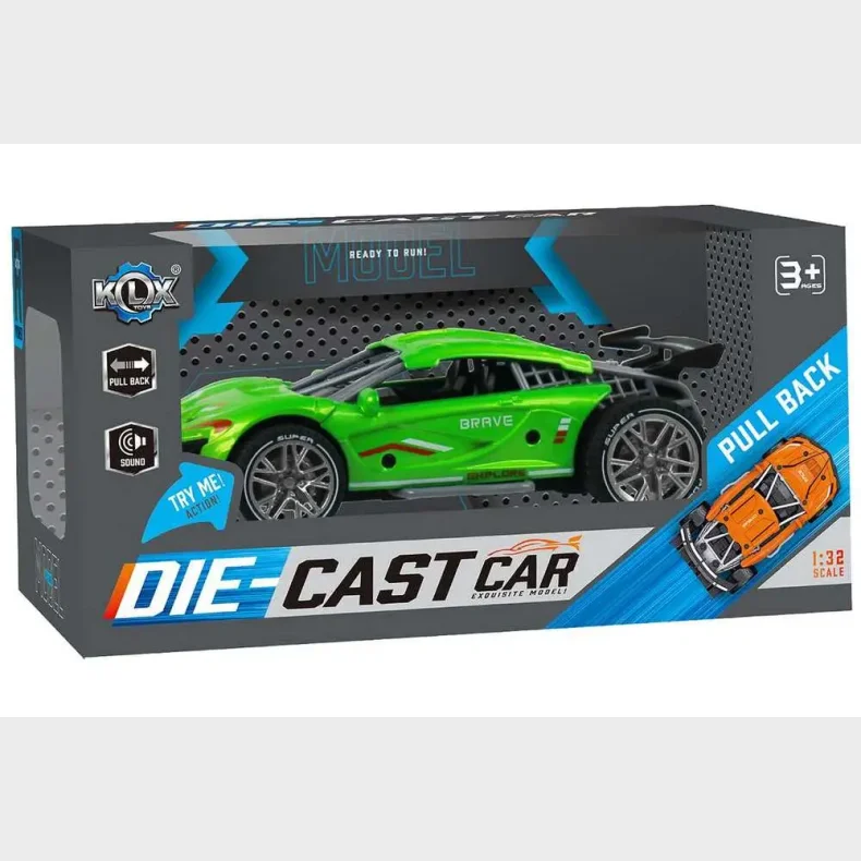 Die-Cast pull-back bil grn