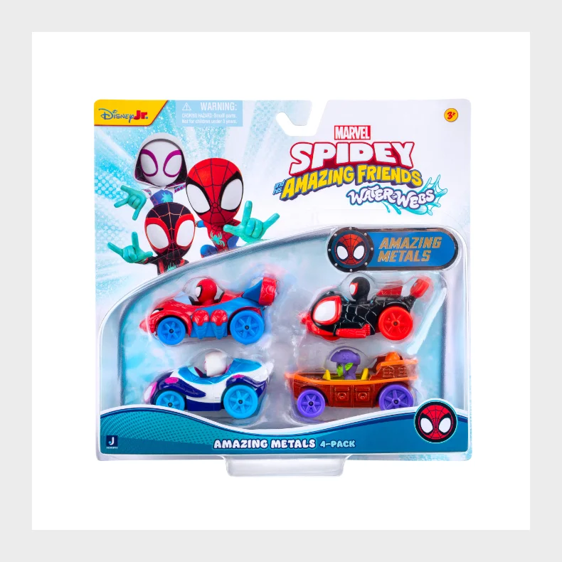 SPIDEY AMAZING METALS CAR 4 pak
