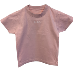 T-Shirt Med Navn S/S, Lyserd - T-Shirt - Legekammeraten.dk