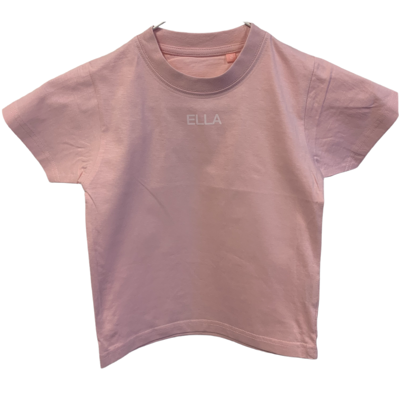 T-Shirt Med Navn S/S, Lyserd - T-Shirt - Legekammeraten.dk