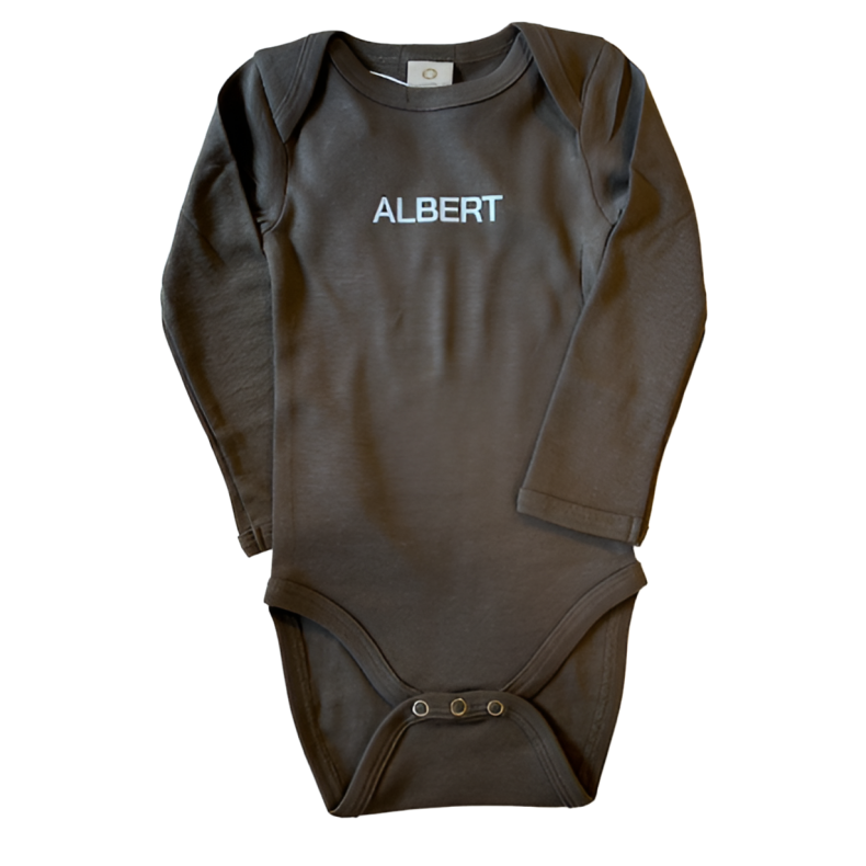Smallstuff Body Med Navnetryk, Langrmet - Brun - Legekammeraten.dk