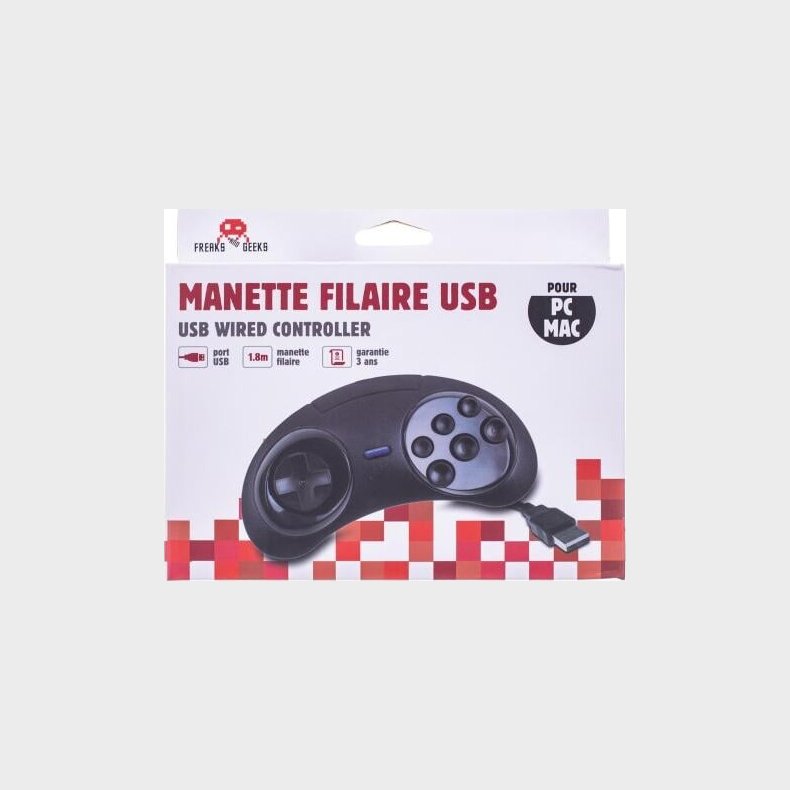 6-button Usb Controller Megadrive Shape For Pc/mac