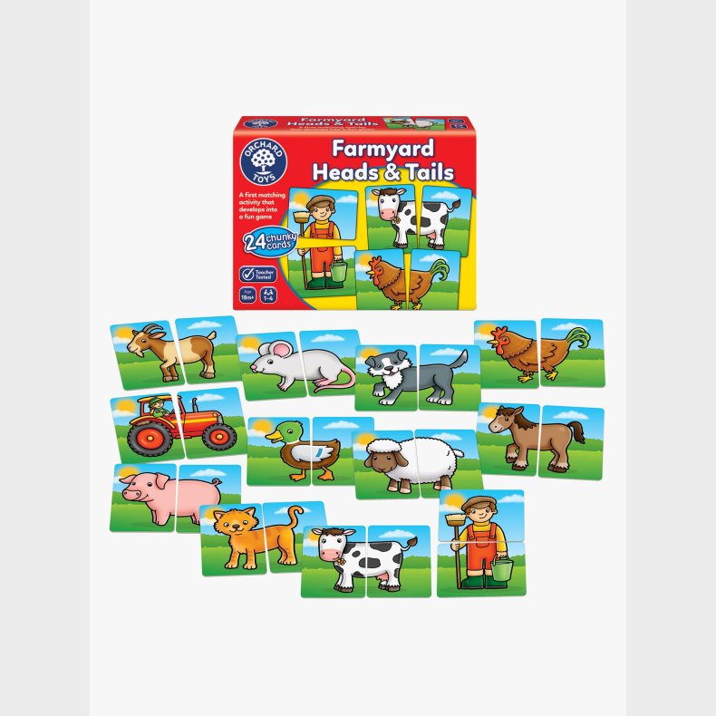 Orchard Toys Puslespil Head and Tail on the Farm 24 Brikker