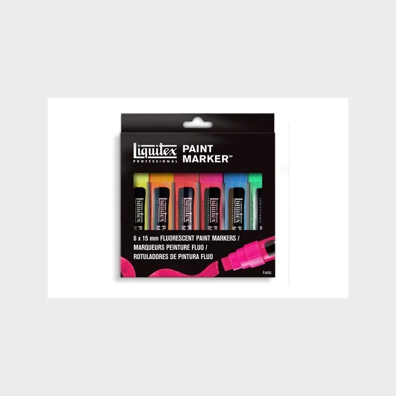 Wide Paint Marker Fluorescent 6pcs