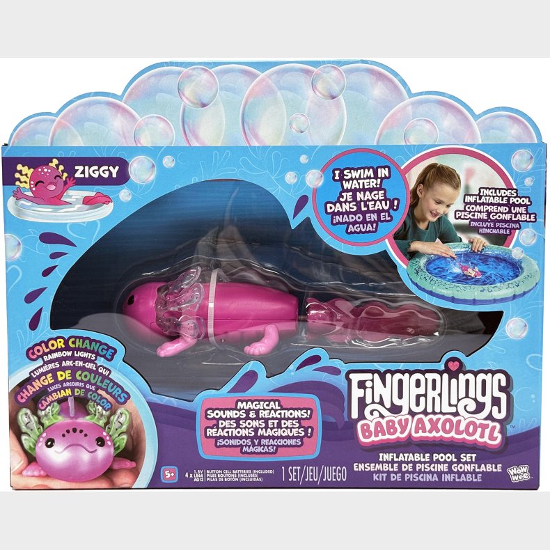 Fingerlings Legest Axolotl med Pool Magenta Glitter