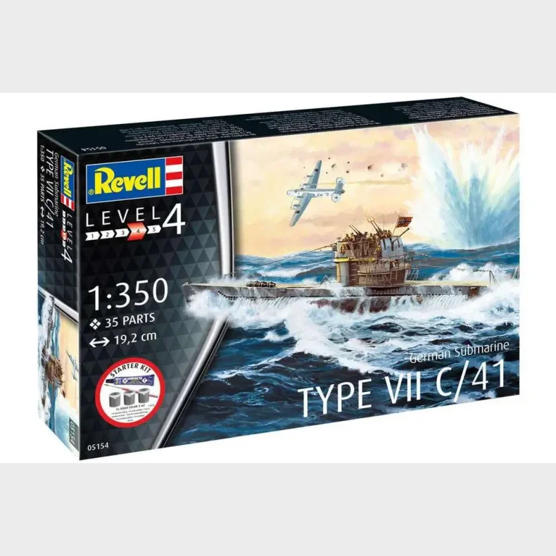 Revell - Starter Kit German Submarine Type VII C/41 1:350
