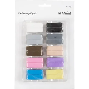 Fine Clay Polymer pastelfarver 10x20 g