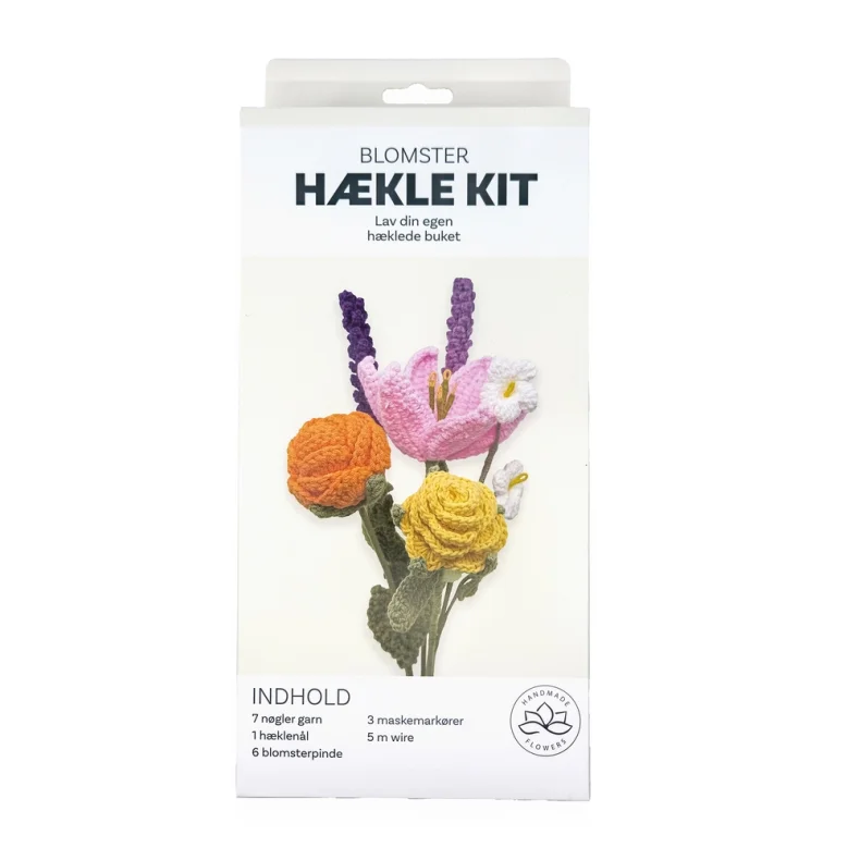 H�kle kit klare farver 6 stk. gul, lilla, orange, r�d, gr�n