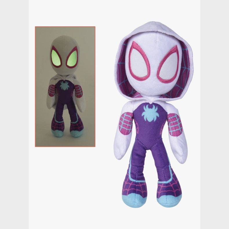 Spidey and His Amazing Friends Bamse Ghost Spider Selvlysende 25 cm