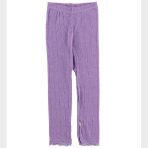 Joha Leggings - Uld/Silke - Lilla m. Hulmnster