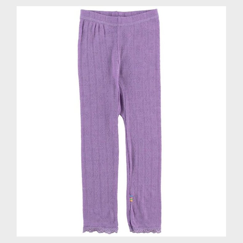 Joha Leggings - Uld/Silke - Lilla m. Hulm�nster