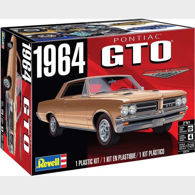Revell - 1964 Pontiac Gto Bil Byggest - 1:24 - Level 4 - 14574