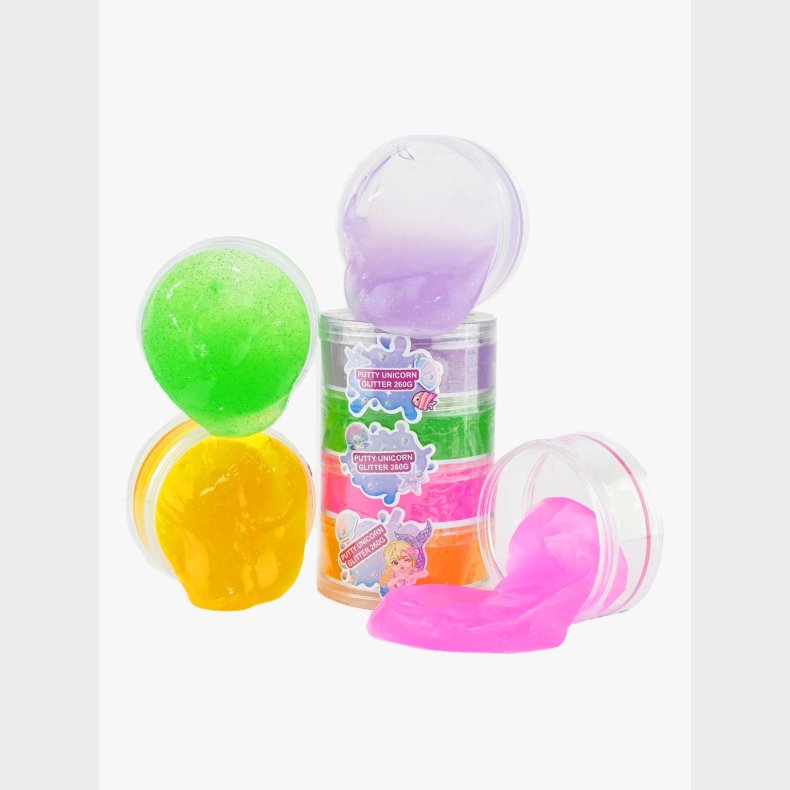 Robetoy Putty Unicorn Glitter Slime 4-i-1