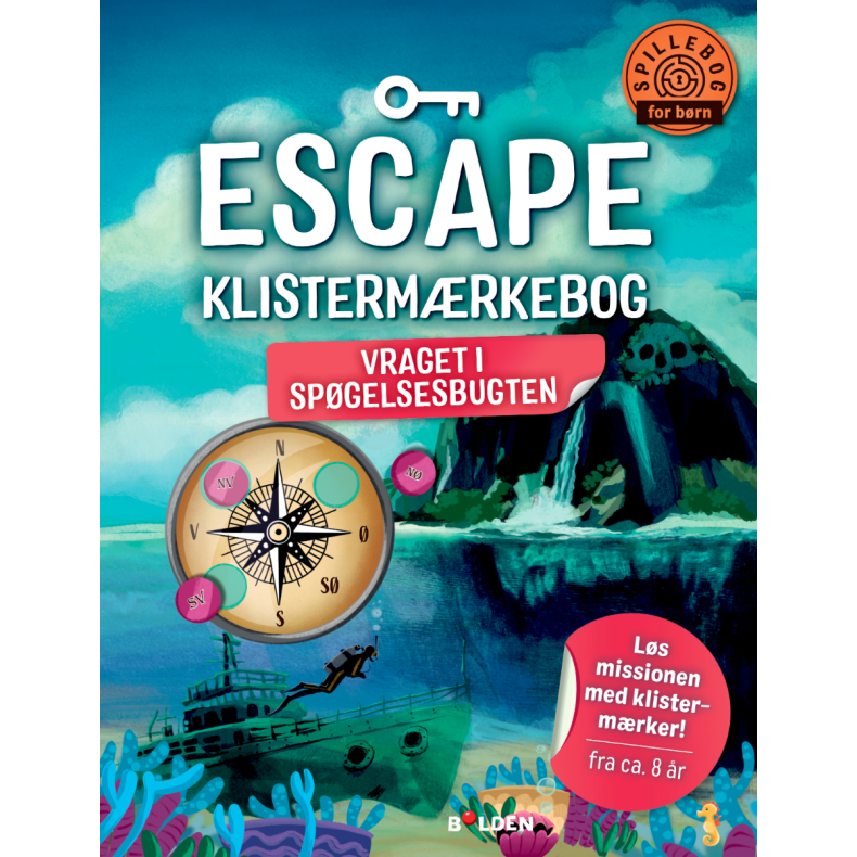 Forlaget Bolden | Escape klistermrkebog - Vraget i Spgelsesbugten