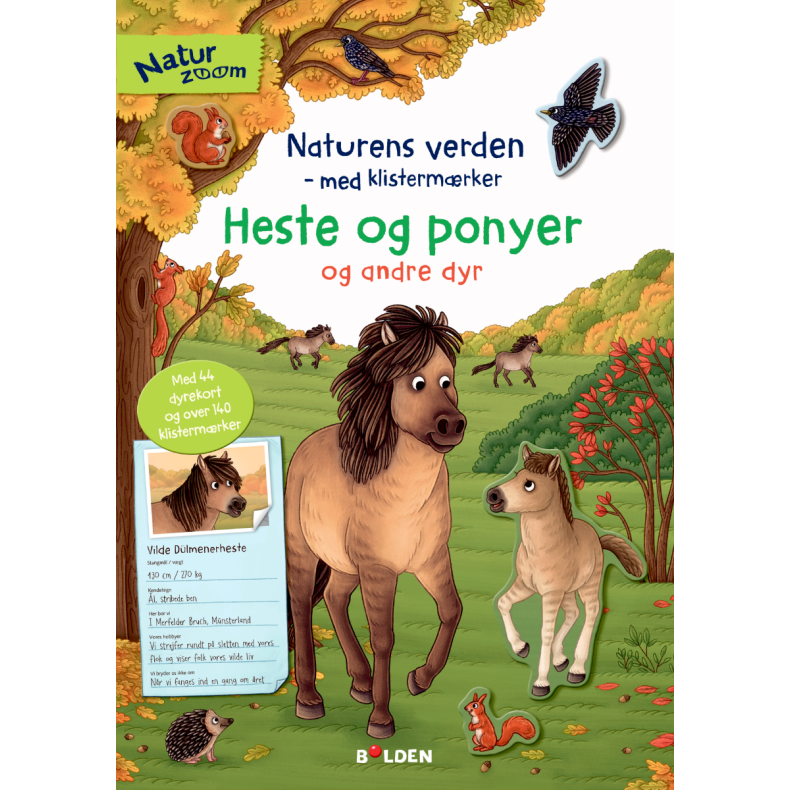 Forlaget Bolden | Klistermrkebog - Heste og ponyer og andre dyr