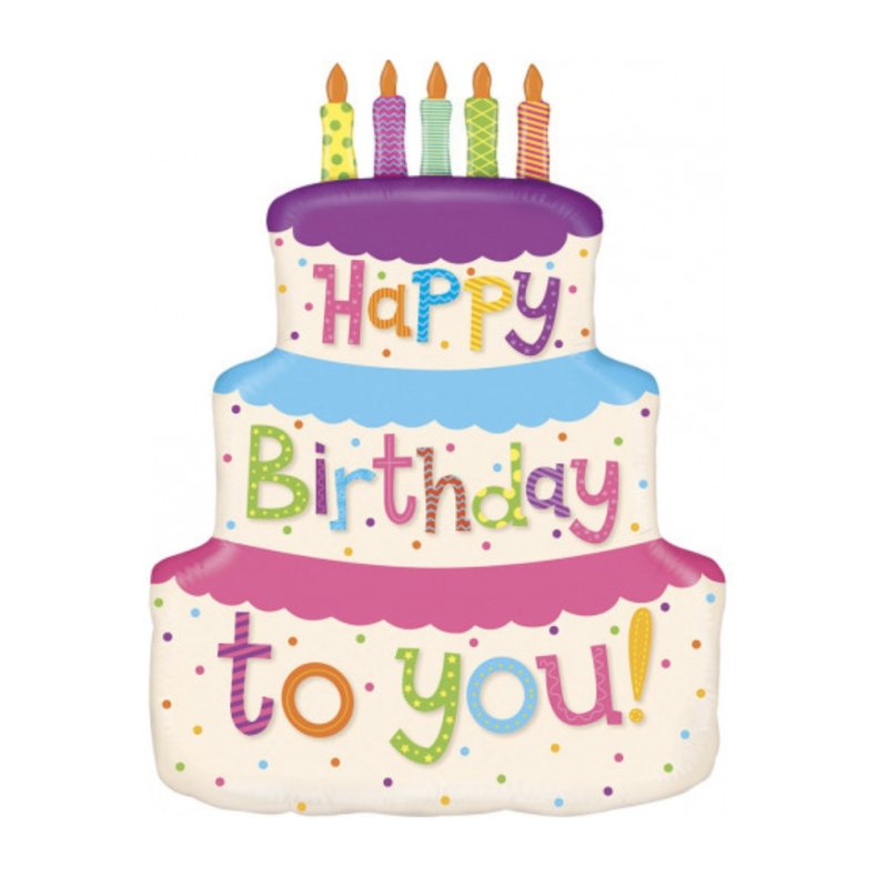 Folieballon - Fdselsdag, H: 69 cm