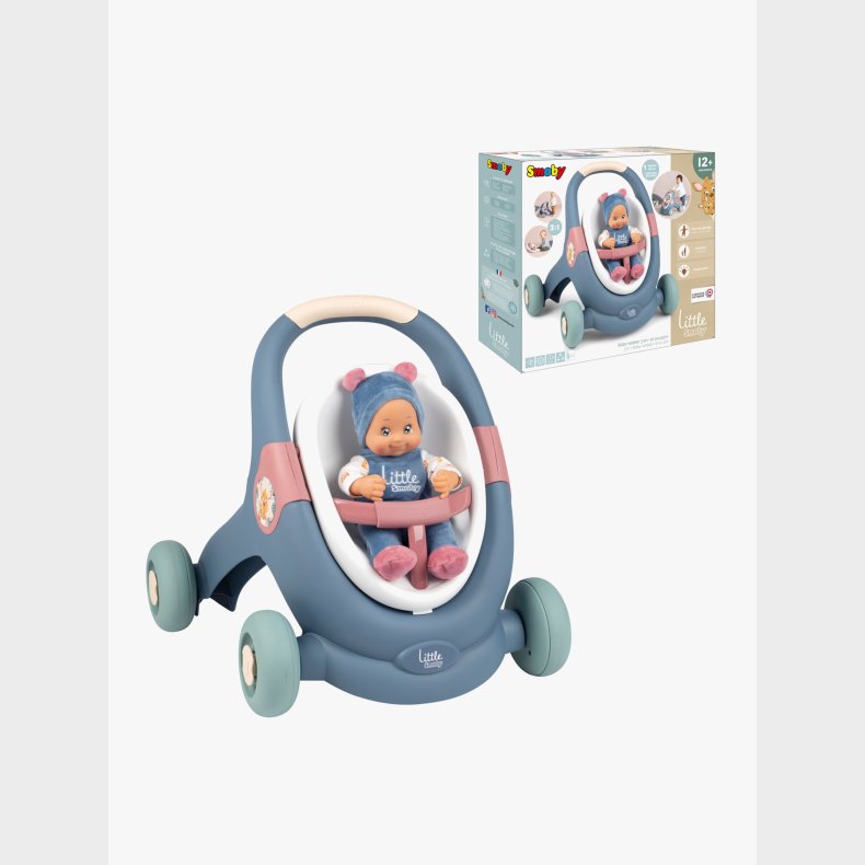 Smoby Little Smoby 3-i-1 G�vogn med Dukke