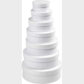 7-i-1 Runde sker - H 4+4,5+5+5,5+6+6,5+7 Cm -  8,5+10,5+12,5+14,5+16,5+18,5+21,5 Cm - Hvid - 7 Stk.