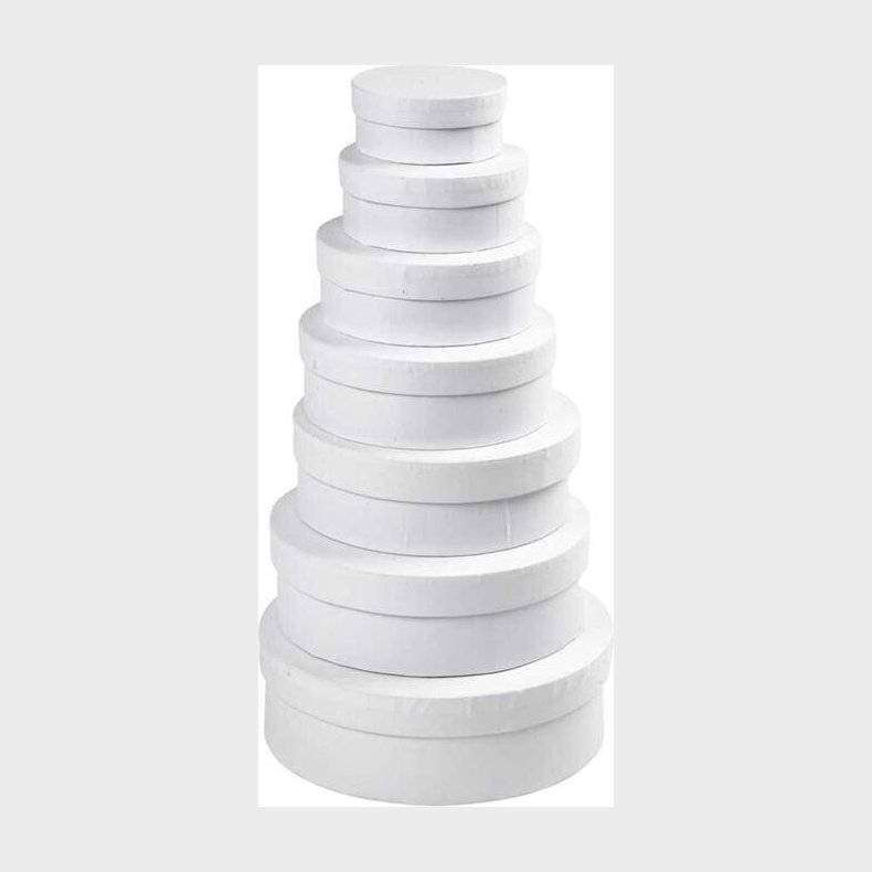 7-i-1 Runde sker - H 4+4,5+5+5,5+6+6,5+7 Cm -  8,5+10,5+12,5+14,5+16,5+18,5+21,5 Cm - Hvid - 7 Stk.