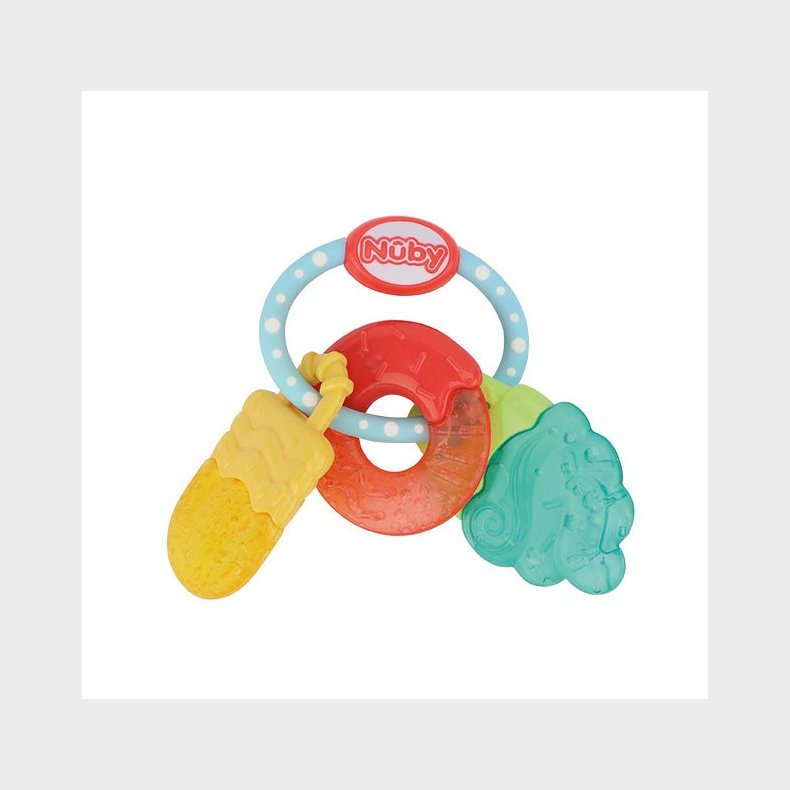 Nuby Icy Bite Sweets Bidering, Yellow/Turqoise/Red