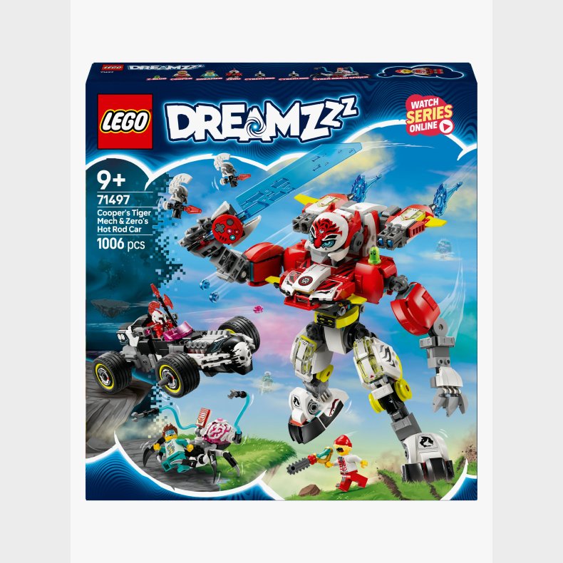 LEGO DREAMZzz 71497 Coopers tiger-mech og Zeros hotrod-bil