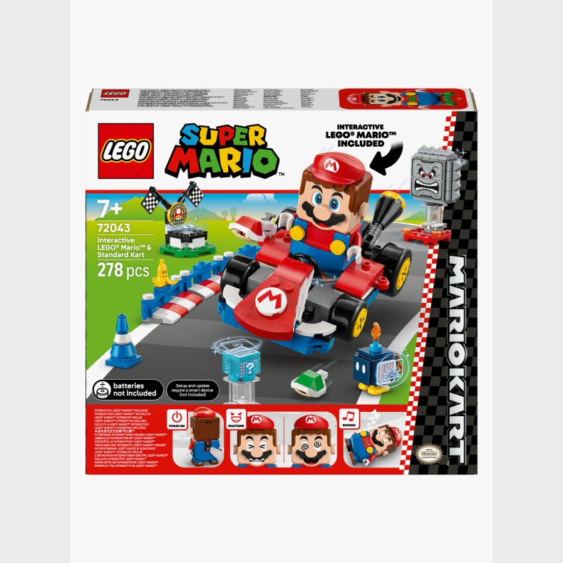 LEGO Super Mario 72043 Mario Kart  Interaktiv LEGO Mario og Standard Kart