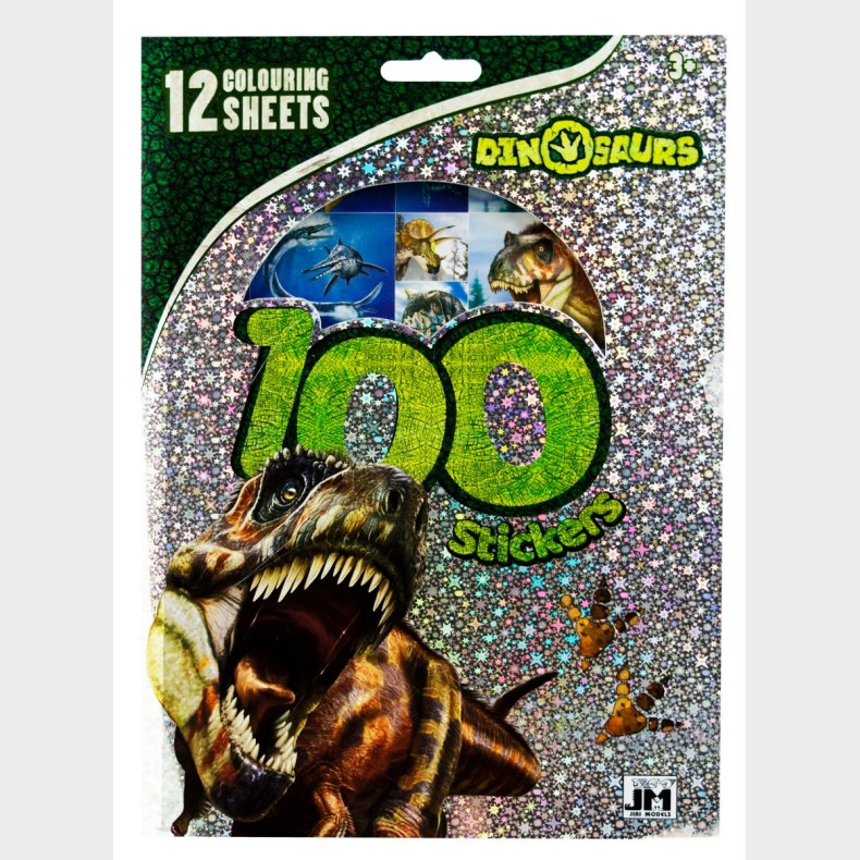 Sense | Klistermrker 100 stk + tegninger 12 stk, Dino