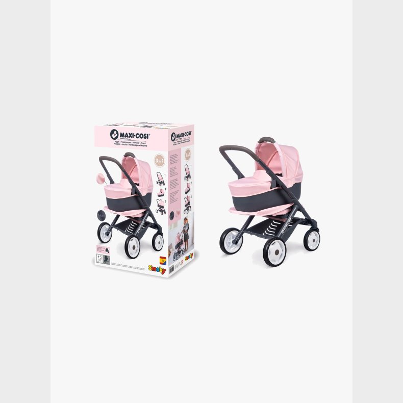 Smoby MAXI-COSI Dukkevogn 3-i-1, Pink