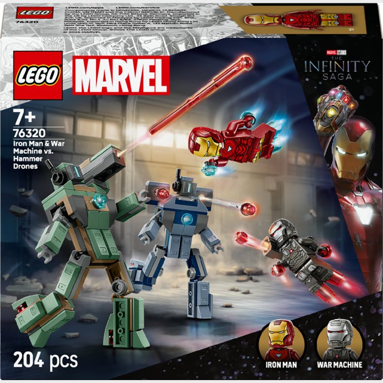 LEGO Super Heroes 76320 Iron Man og War Machine mod Hammer-droner
