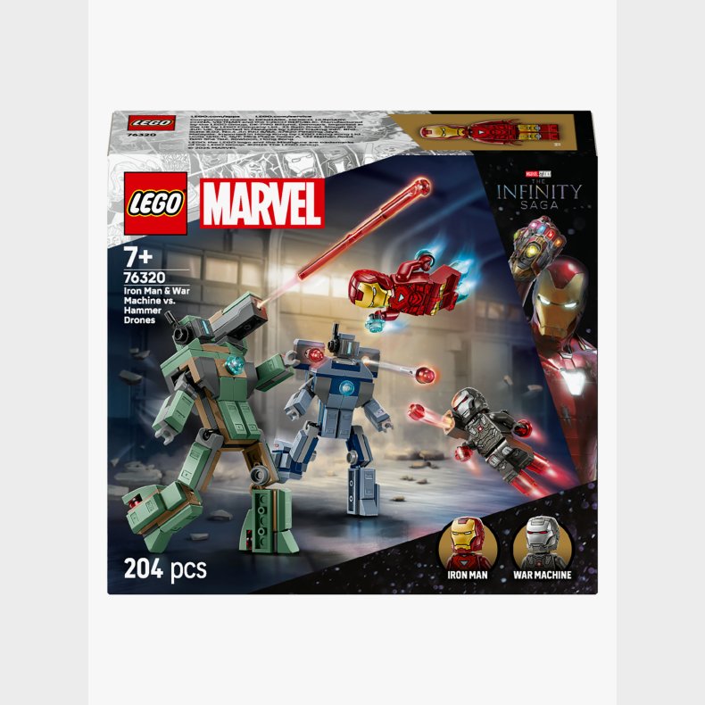 LEGO Super Heroes 76320 Iron Man og War Machine mod Hammer-droner